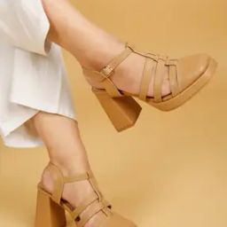 Women Square-Toe Chunky-Heeled Sandals-image-57