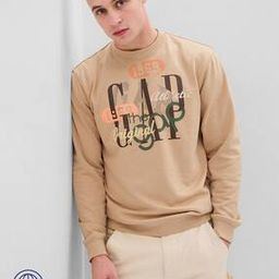 Crew-Neck Sweatshirt with Placement Print-image-74