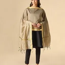 revangi Women Dupatta with Contrast Zari Border-picture-33