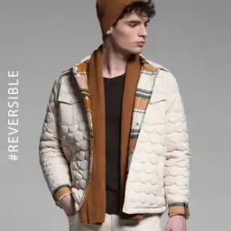 Men Checked Regular Fit Reversible Jacket-image-77