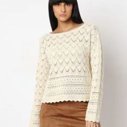 Women Schiffli Embroidered Boat-Neck Pullover-image-77