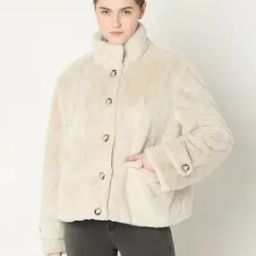 Women Faux Fur Regular Fit Teddy Jacket-image-10