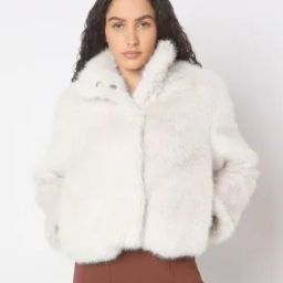 Women Faux-Fur Regular Fit Bomber Jacket-image-80