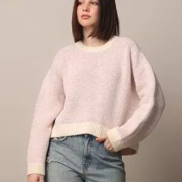Women Fluffy-Knit Regular Fit Pullover-image-1