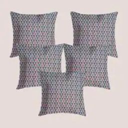 Set of 5 Floral Print Cushion Covers 16" x 16"-image-99