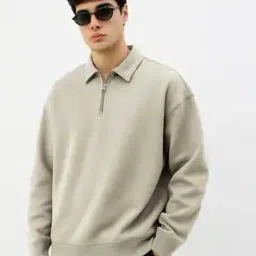  Oversized Fit Collar Neck Sweatshirt-image-79