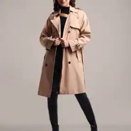 Women Regular Fit Trench Coat with Button Accent-image-27