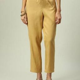 Solid Pants with Elasticated Drawstring Waistband-78