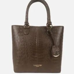 Women Croc-Embossed Handbag with Metal Accent-image-29
