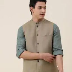 Men Slim Fit Nehru Jacket-40