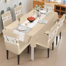 Printed 6-Seater Table Cover with Chair Covers-28