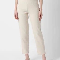 van heusen Flat Front Straight Fit Trousers with Fixed Waist image 1