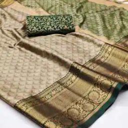peachmode Women Floral Print Cotton Silk Saree-picture-45