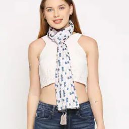Printed Scarf with Tassels-image-3