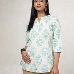 Women Leaf Print Straight Tunic-image-55