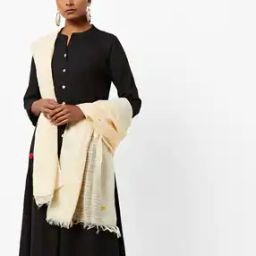 Self-Checked Dupatta with Frayed Edges-14