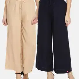 twin birds Women Pack of 2 Wide Leg Palazzos-picture-36