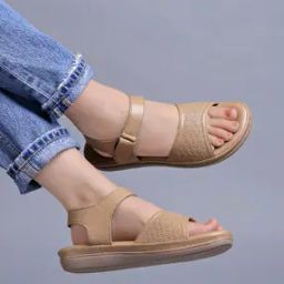 Girls Open-Toe Flat Sandals with Velcro Closure-image-90