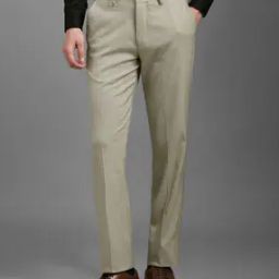 Men Checked Straight Fit Flat-Front Trousers-32