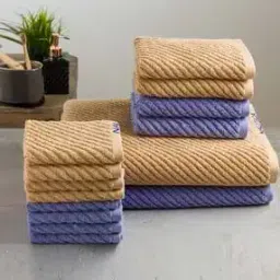 Set of 14 Striped Cotton Towels-8