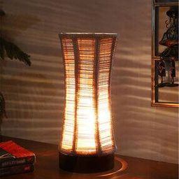 Wooden Base With Bamboo Shade Table Lamp-picture-15