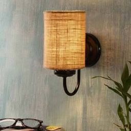 Jute Wall Mounted Lamp with Iron Base-image-48