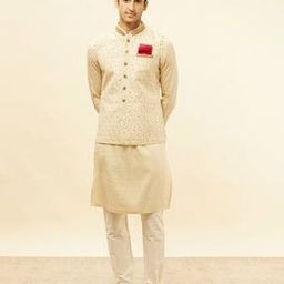 Men Floral Woven Regular Fit Nehru jacket-image-71