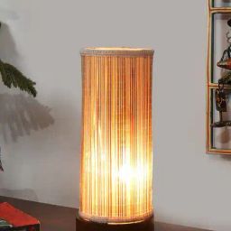 devansh Table Lamp with Bamboo Shade image 1
