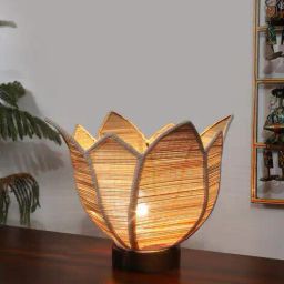 devansh Table Lamp with Lotus Bamboo Shade   image 1