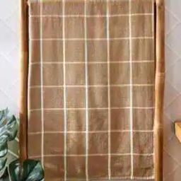 Checked Bath Towel with Stitch Detail-image-33