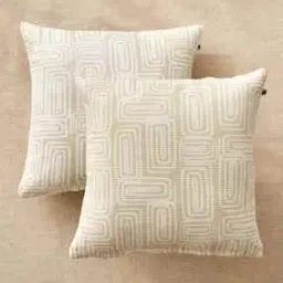 Pack of 2 Geometric Print Square Cushions-image-62