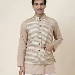 Mandarin-Collar Nehru jacket with Patch Pocket-11