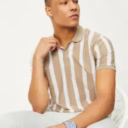Men Striped Regular Fit Polo T-Shirt-image-35