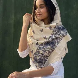 Women Block Print Cotton Scarf-image-2