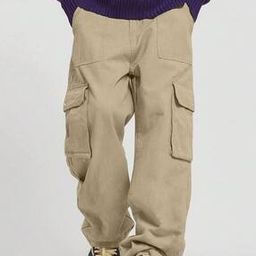 Men Baggy Fit Cargo Pants with Flap Pockets-image-43