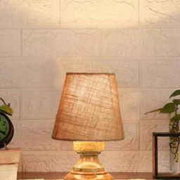 Wooden Table Lamp with Shade-image-1
