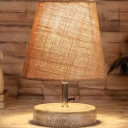 Wooden Table Lamp with Shade-35