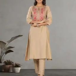 Women Embellished & Embroidery A-line Kurti-image-73
