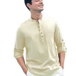 Men Mandarin-Collar Slim Fit Short Kurta-image-63