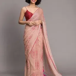 suta Floral Print Saree with Contrast Border-picture-43
