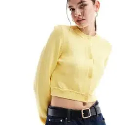 Women Patterned Crop Cardigan with Patch Pocket-image-89