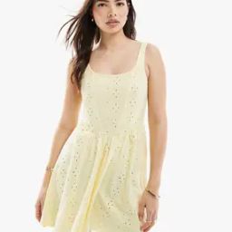 asos design Cami Floral Broderie Mini Skater Dress-picture-39