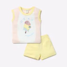Appliqued Crew-Neck T-shirt with Shorts-image-37