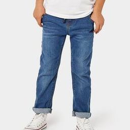Mid-Wash Jeans with Drawstring Waist-image-6
