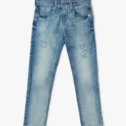 Boys Cashed Heavy-Wash Slim Fit Distressed Jeans-image-35