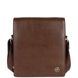 Genuine Leather Messenger Bag with Flap Closure-image-2