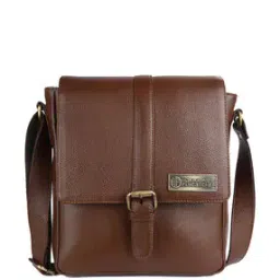 Textured Genuine Leather Messenger Bag-image-28