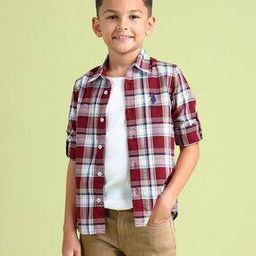 Boys Checked Regular Fit Cotton Shirt-image-19