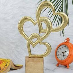 Triple Heart Gold Sculpture-image-99