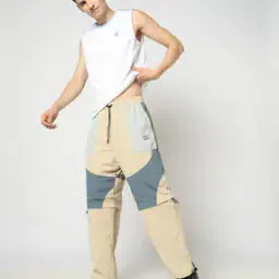 Men Colourblock Straight Track Pants with Detachable Bottoms-picture-24